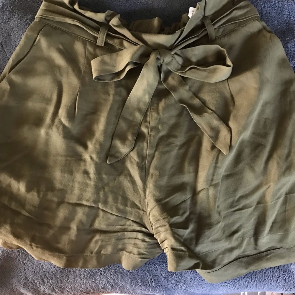 Olive High Waist Shorts